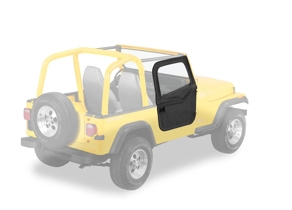 Black Crush Doors, Fabric 2-piece Full Fabric Door Set Jeep 80-95 CJ7 & Wrangler; Fit Supertop 51603/54603, 54599; Sunrider 51698 or Halftop 53818 product image