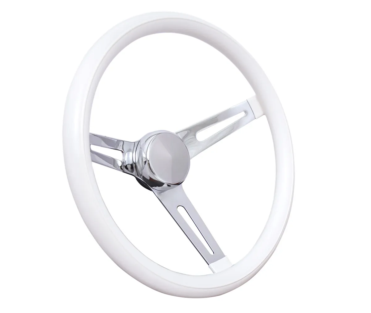 Classic Series Slotted Wheel; 13.5 in Diameter; White Grip; 3-Spoke; Black Spokes; product image