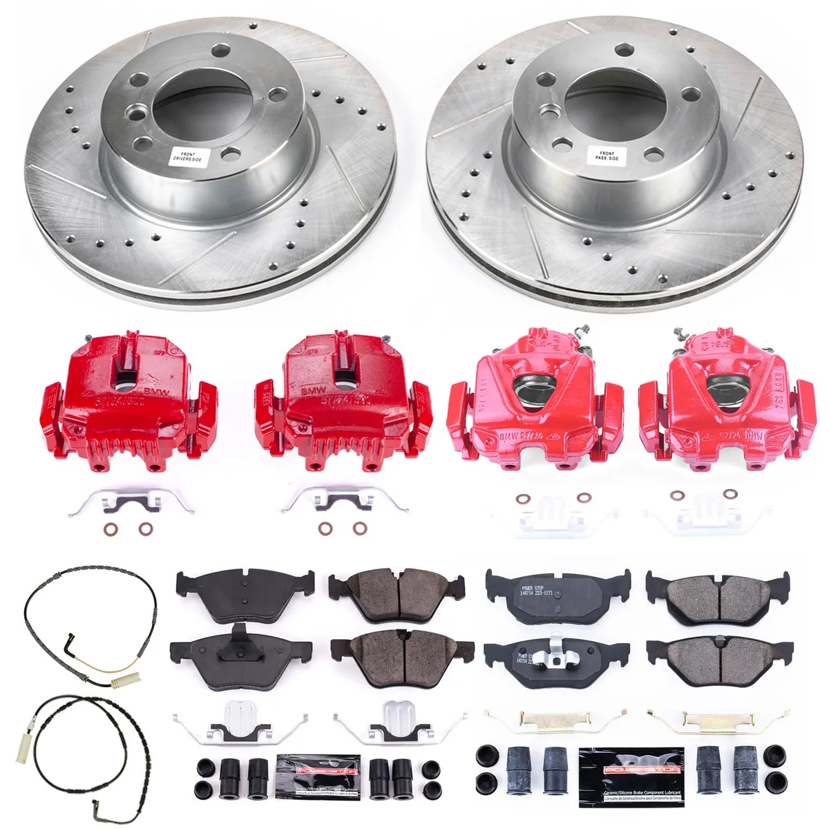 Z23 Evolution Sport Upgrade Kit: Drilled/Slotted Rotors; Carbon-Fiber Ceramic Pads; Pad Sensors; Powder Coated Calipers product image