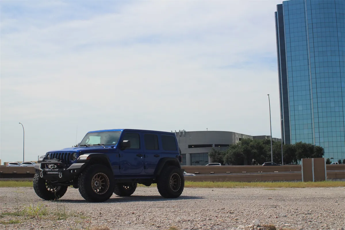 Stealth Front Full Width Winch Bumper Sheet Metal Pre-Runner Guard | Rubicon Only - Texture Black 2018-2025 Jeep JL JLU JT product image