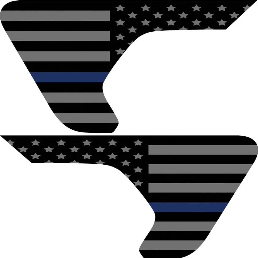 Thin Blue Line American Flag 2pc Vinyl Fender Decal product image