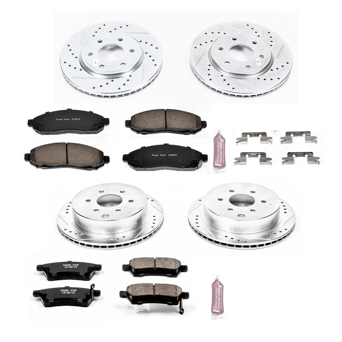 Z23 Evolution Sport Upgrade Kit: Drilled/Slotted Rotors; Carbon-Fiber Ceramic Pads W/Hardware product image