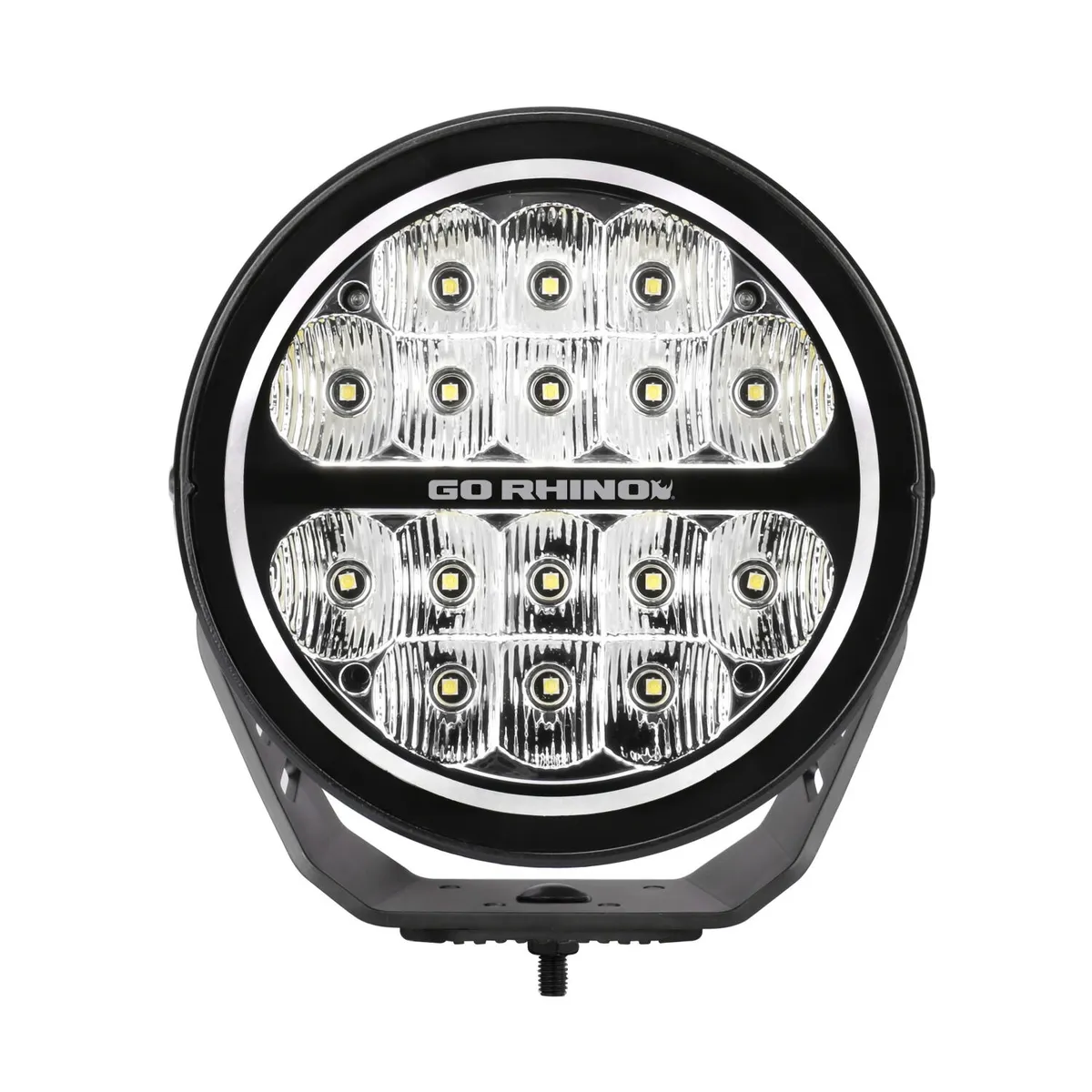 go Rhino 750800711drs Blackout Series - Maxround 7 LED Driving Light With Daytime Running Lights product image