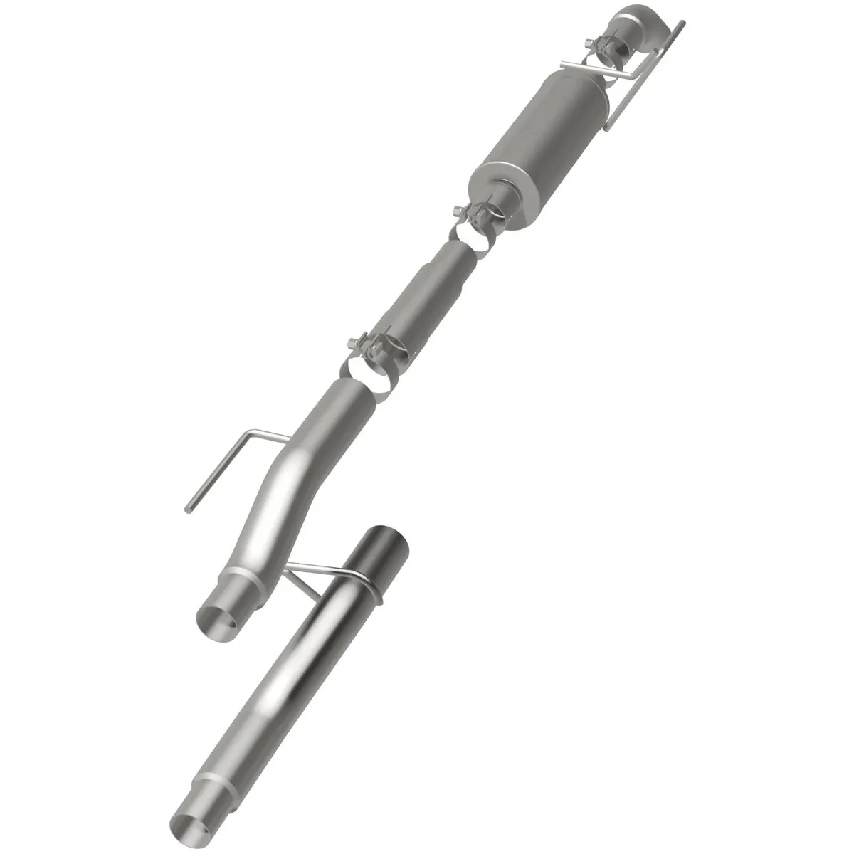 04-10 Ford F-150 CC/EC 4.6/5.4 Cat-Back System featuring 3in stainless steel piping and a 3in stainless steel Turn Down tip product image