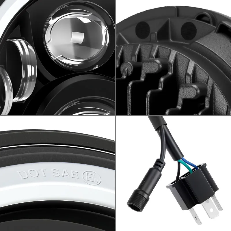 ã€Magic RGB Haloã€‘Jeep Wrangler JK LED Headlights & Fog Lights Kit w/ Amber Turn Signal (2007-2018) product image