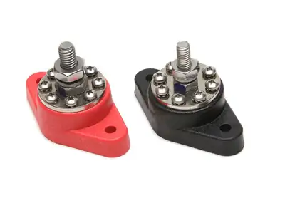 Painless Wiring 8-Point Distribution Blocks (Red/Blk) 1 Each