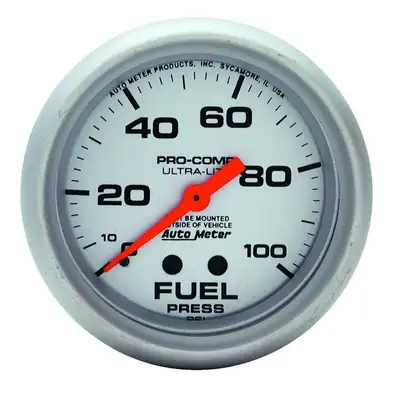 AutoMeter Gauge, Fuel Pressure, 2 5/8", 100psi, Mechanical, Ultra-Lite