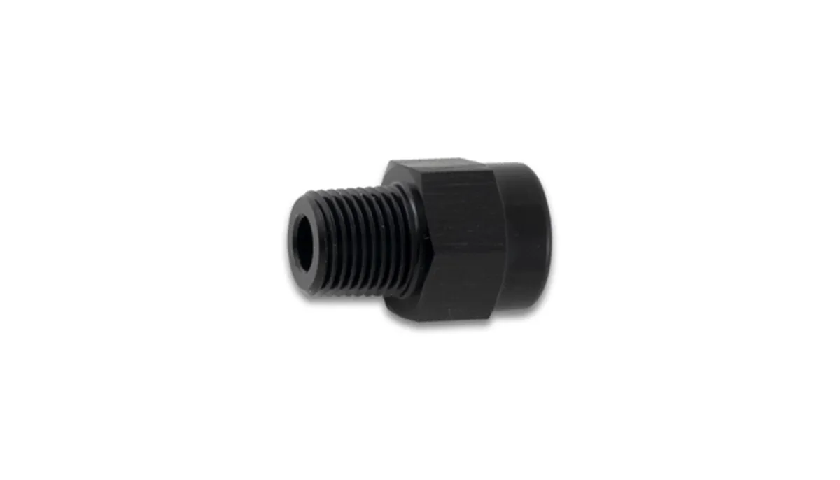 Npt to Bsp Adapter Fitting; Male to Female; 0.125 In. Npt; 0.125 In. Bsp; 6061 Aluminum; Black Anodized; product image