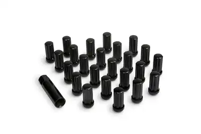 ICON Vehicle Dynamics ICON Alloys Lug Nut Kit M14 x 2.0 Black 24 Count with Lug Key - 89142024B