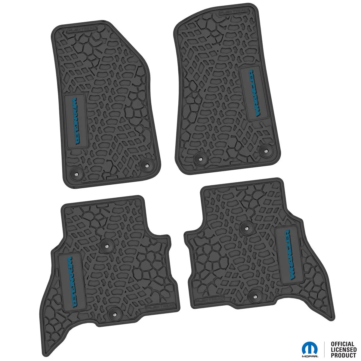 21-24 Jeep 4xe Front and RearTire Tread/Scorched Earth Scene w/ Wrangler Insert - Black w/ Dark Blue Insert product image