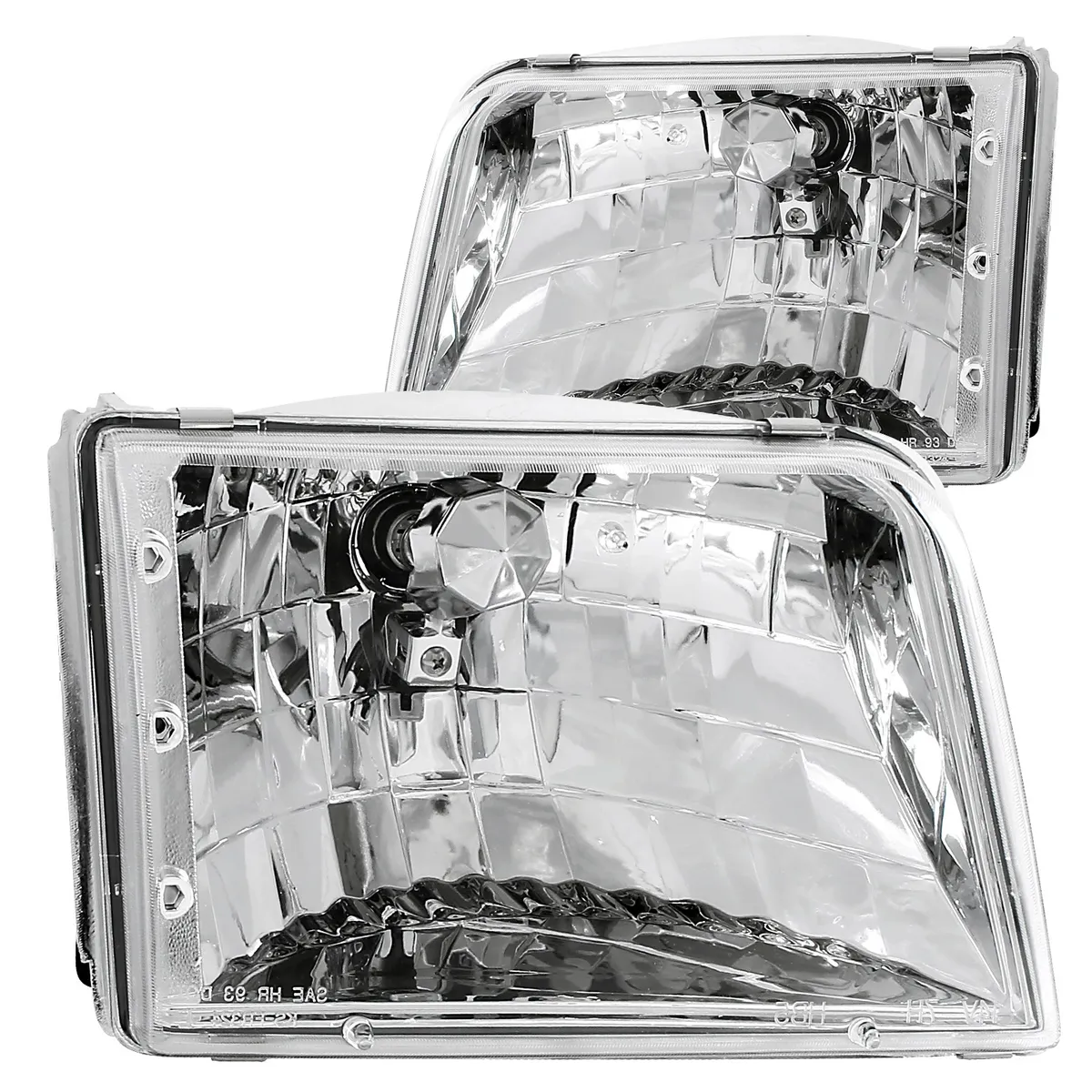 Crystal Headlight Set; Clear Lens; Chrome Housing; Pair; product image