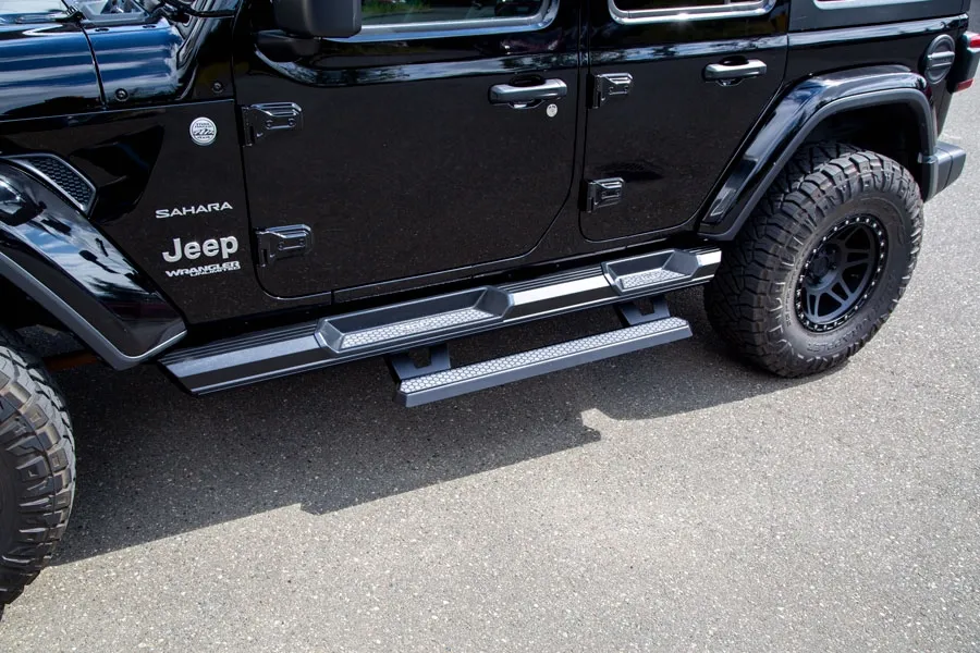 LoD Offroad Armor Lite Rocksliders Long Drop Steps (pair) (Black Powder Coated)