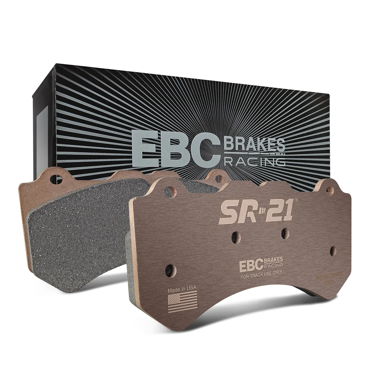EBC SR-21 Series Racing Brake Pads; Front; 30mm Thickness; Fits AP Racing CP6268 D62/Brembo Nascar Front 07.7614 Bigger Verion Type B21 Family; product image