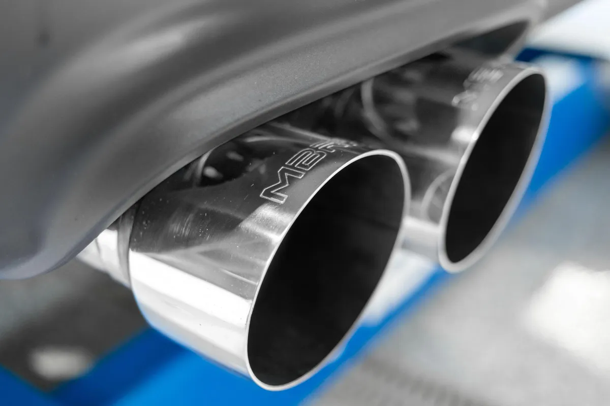 2015-2016 Dodge Challenger T304 Stainless Steel 3 Inch Dual Rear Cat-Back Quad Tips (Street Version) Exhaust System MBRP product image