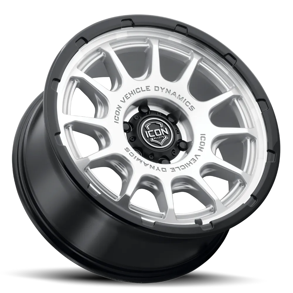 ICON ALLOYS | Rancho | Double Black | Silver Machined/Gloss Black Lip | Satin Bronze / Gloss Black Lip product image