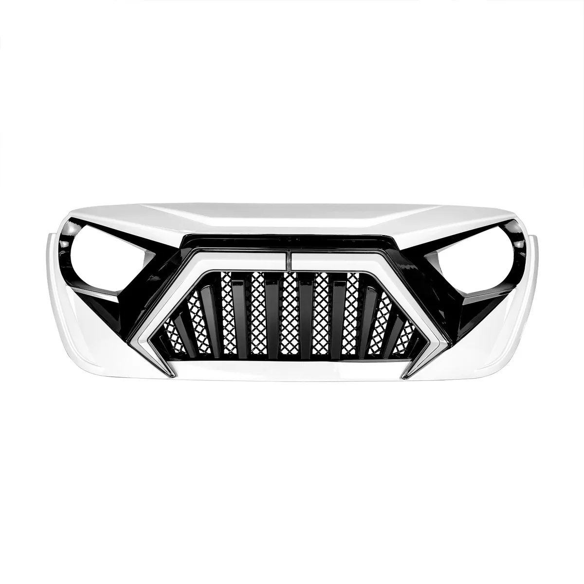 Goliath Grille W/ LED DRL and Turn Signals - White & Black For 18+ Jeep Wrangler JL & Gladiator JT | In Stock On Apr 30 product image