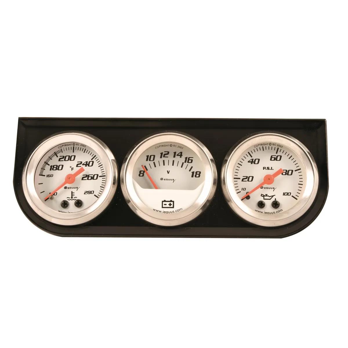 1-1/2 Dia Triple Gauge Set w/Black Panel product image