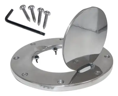 Crown Automotive Jeep Replacement RT Off-Road - Aluminum Polished Fuel Door