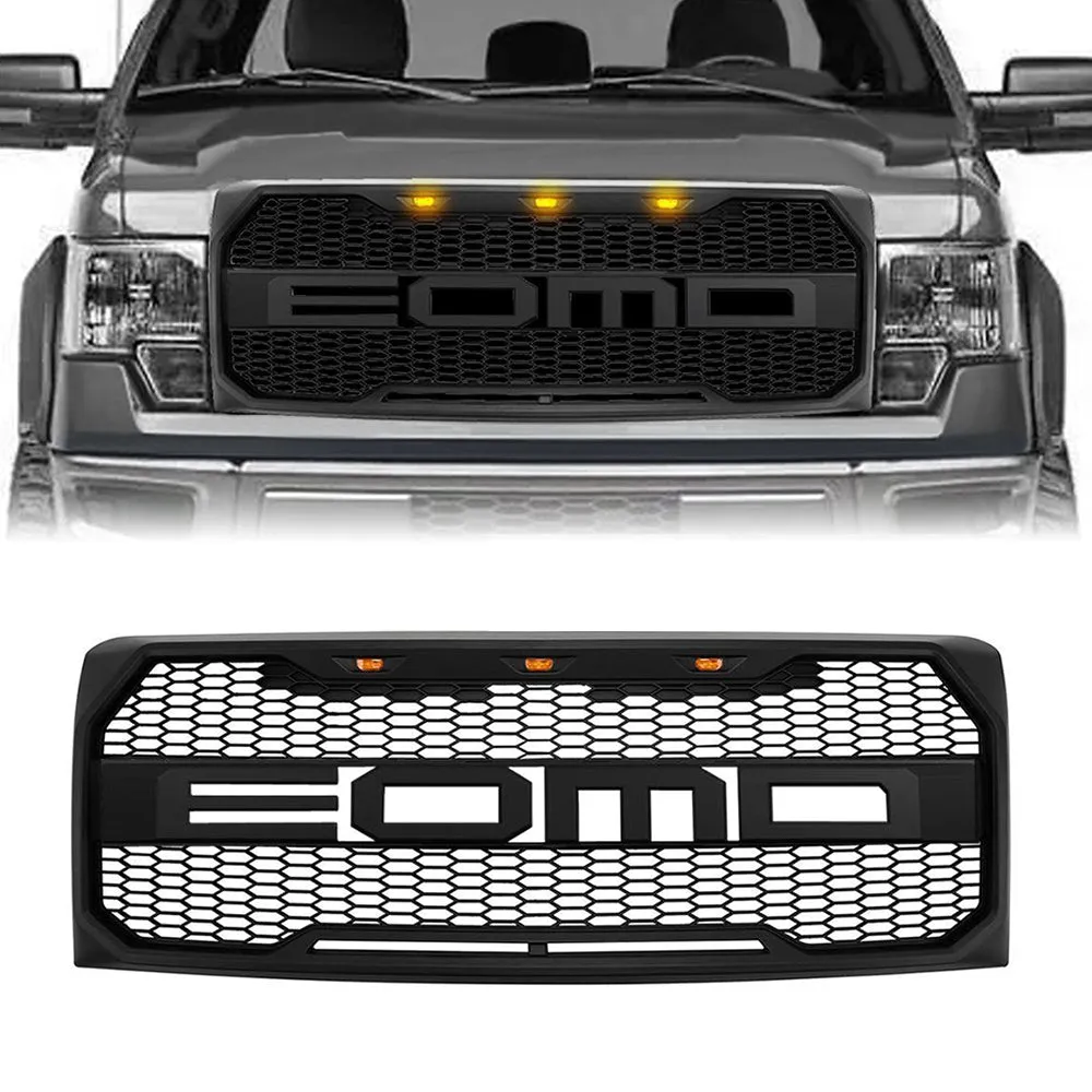 American Modified Amfmaa00108 Raptor Style Upper Grille w/ Amber Lights, Matte Black product image