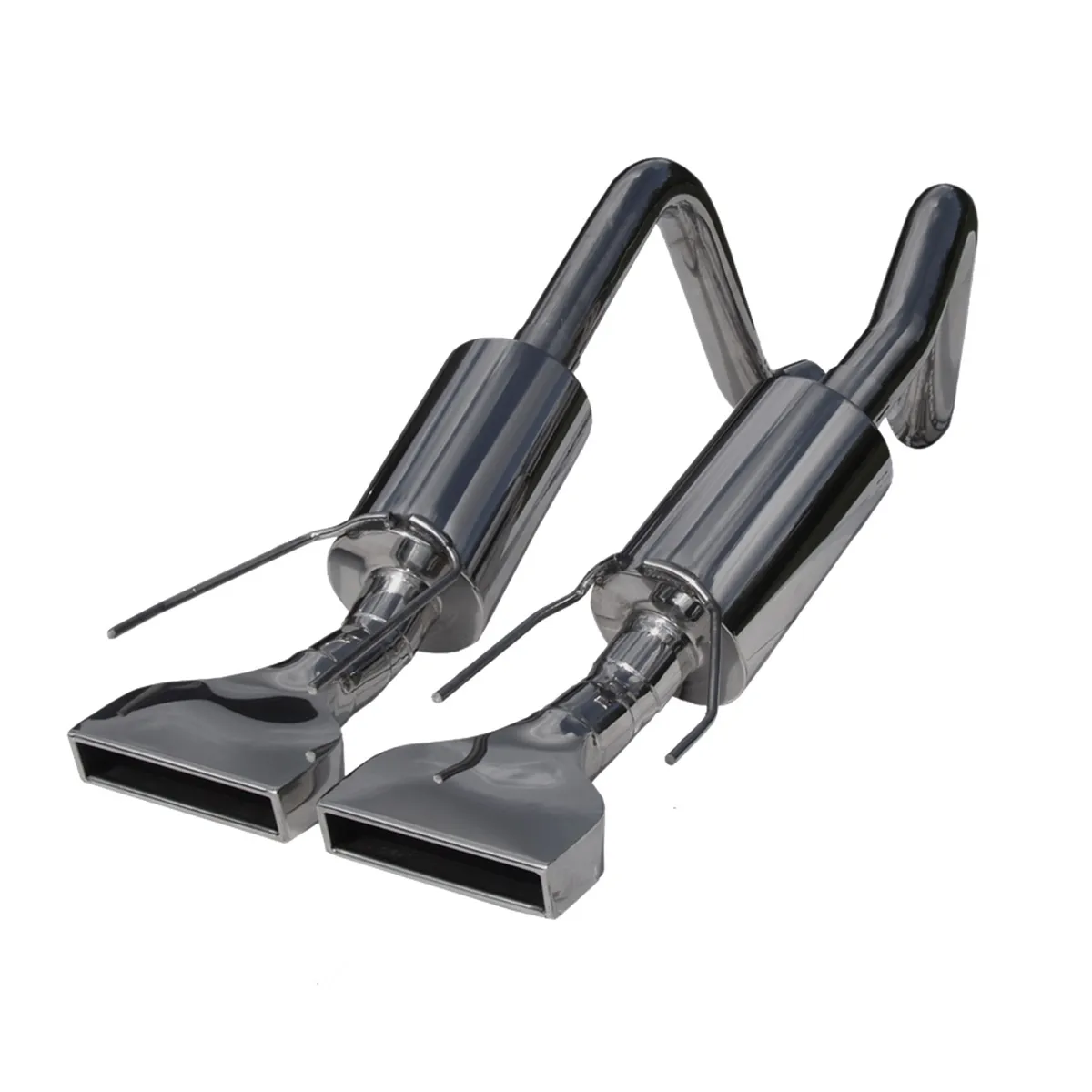 Armor Pro Axle Back Exhaust System; 2.5 in.; Incl. Over Axle Pipes/Dual Mufflers/Hardware/Dual Rectangular Tips; Dual Rear Exit; T304 Stainless Steel; product image