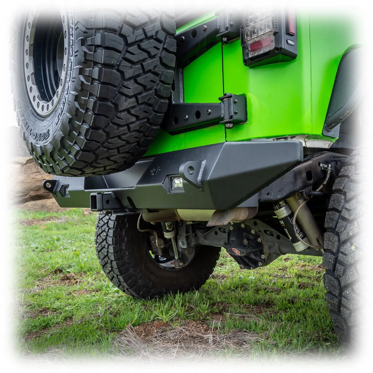 Jeep JK Rear Bumper with LED Pod Lights & Hitch Receiver | 2007–2018 product image