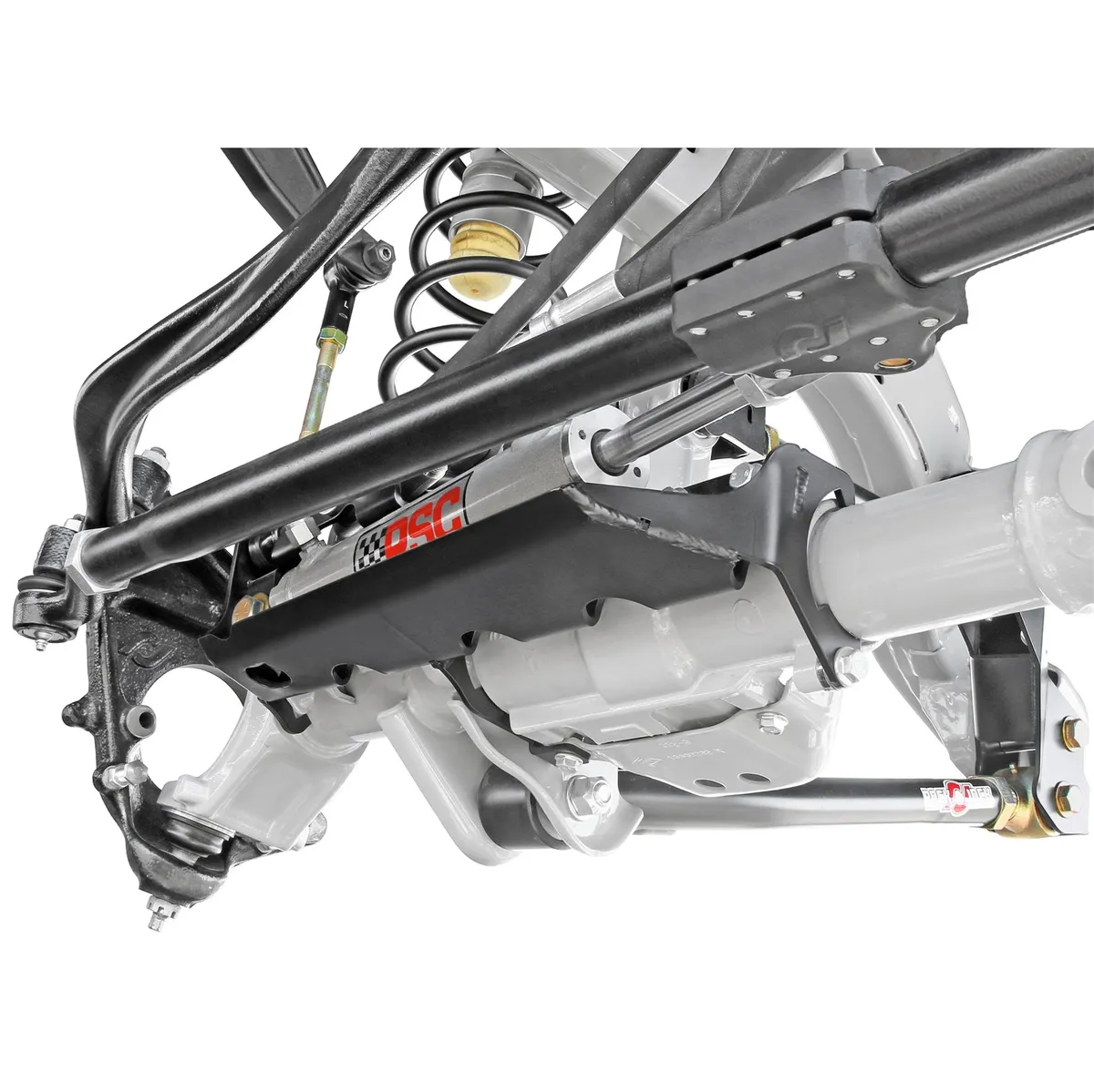 Trac Bar Relocation Brackets; High Steer; Front Trac Bar Relocation; Ram Assist Steering Mount Axle Bracket; product image