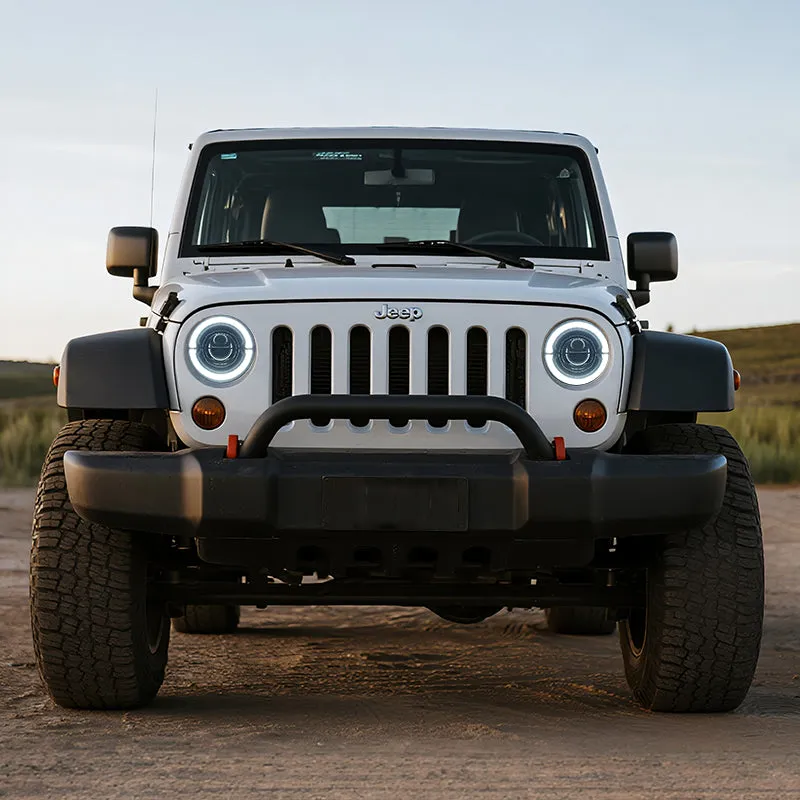"dot Certified 7"" 80w LED Halo Headlights With DRL & Turn Signals For Jeep Wrangler JK Tj" product image