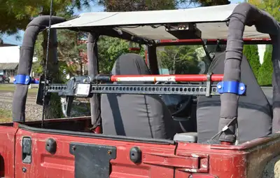 Steinjager Recovery and Towing 1997-2006 High Lift Jack Mount Roll Bar Playboy Blue