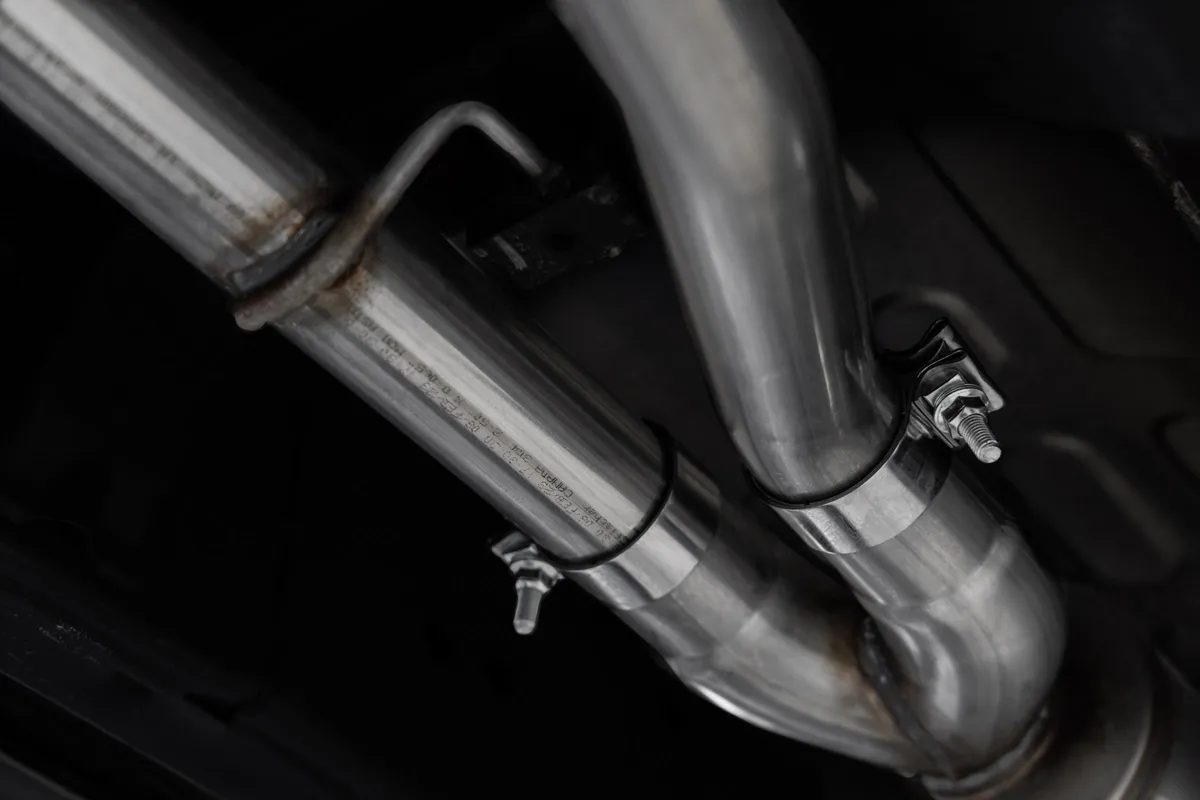 Armor Lite Cat Back Performance Exhaust System; 2.5 in. Diameter; 3 in. Single High Clearance Rear Exit; Turn Down Tail; Aluminized Steel; product image