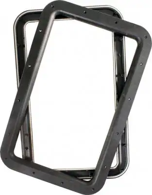 JR Products rv Deluxe Entry Door Window Frame Black