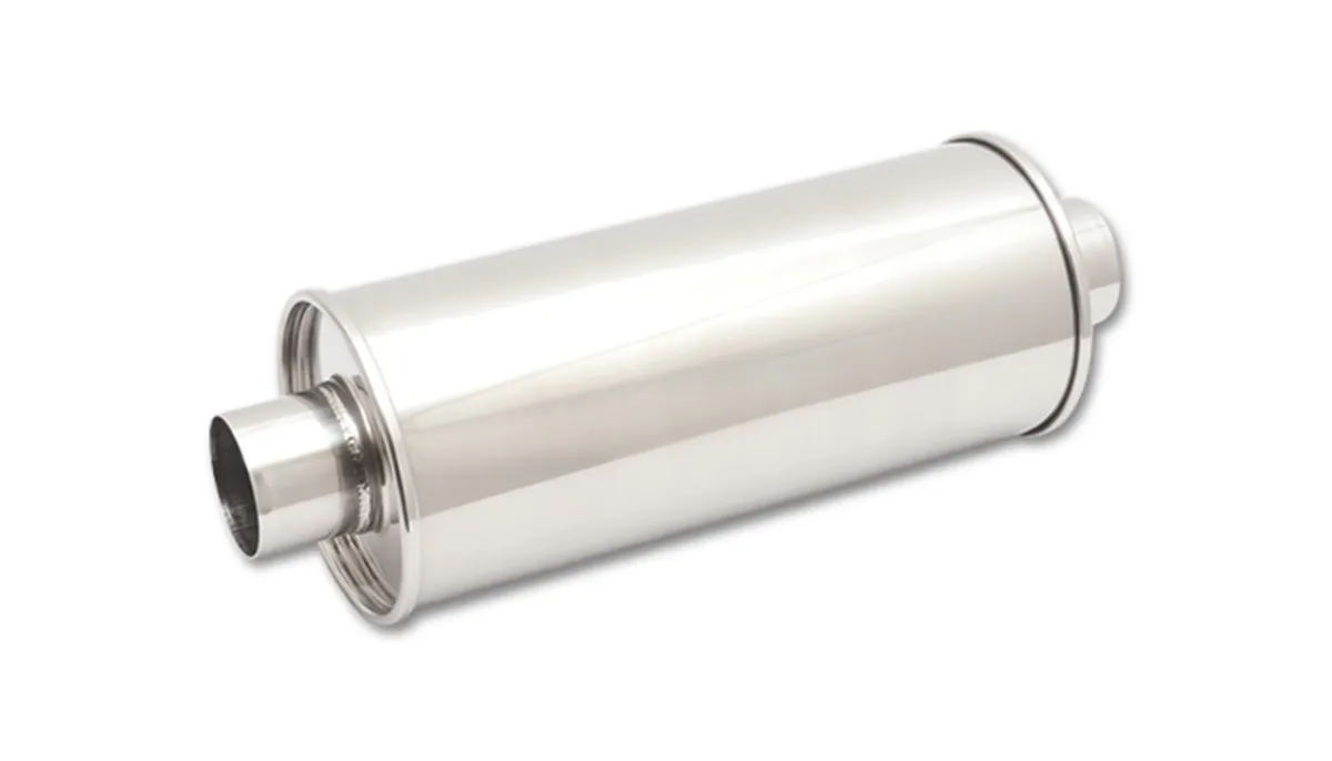 STREETPOWER Round Muffler; Round; 3.5 in. Inlet ID; 3.5 in. Outlet ID; 16 in. Body L; 20 in. Overall L; 6 in. Muffler OD; Center/Center Location; product image