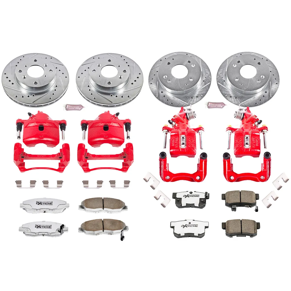 Z26 Street Warrior Upgrade Kit: Drilled/Slotted Rotors; Carbon-Fiber Ceramic Pads; Powder Coated Calipers product image