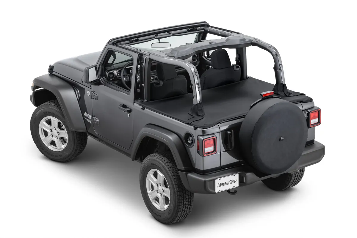 MasterTop Tonneau Cover 2018-2024 Jeep JL Wrangler 2Dr HardTop Models Black Diamondl MasterTop