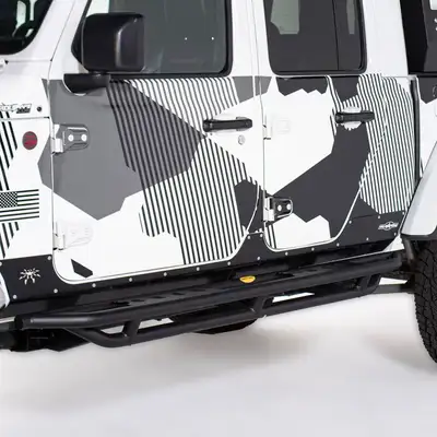 Smittybilt SRC Side Armor w/ Step - Textured Black (20+ JT)