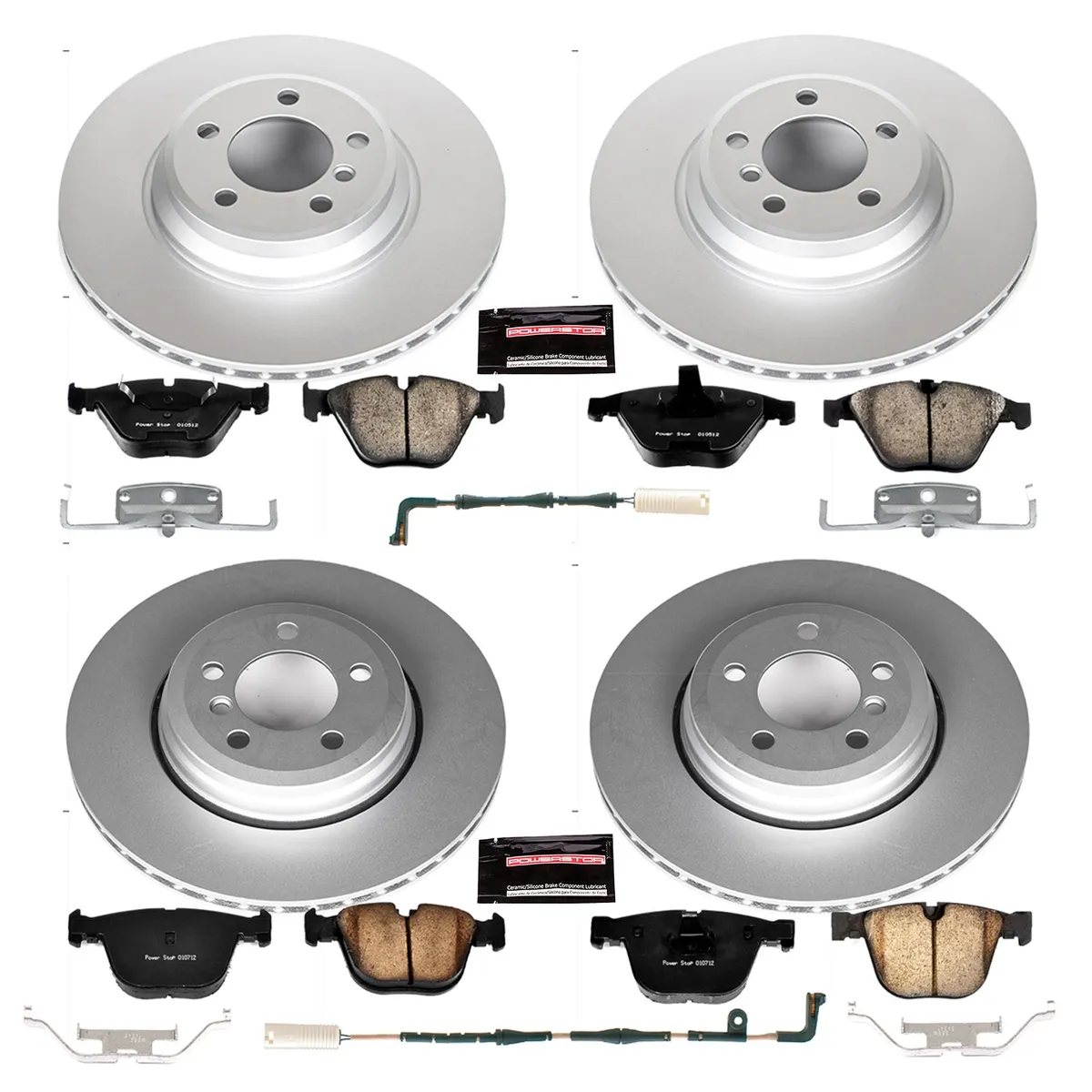 Z23 Sport Geomet Coated Rotor Kit For European Vehicles: Genuine Geomet Fully Coated Rotors; Carbon-Fiber Ceramic Pads W/Hardware; Pad Sensors product image