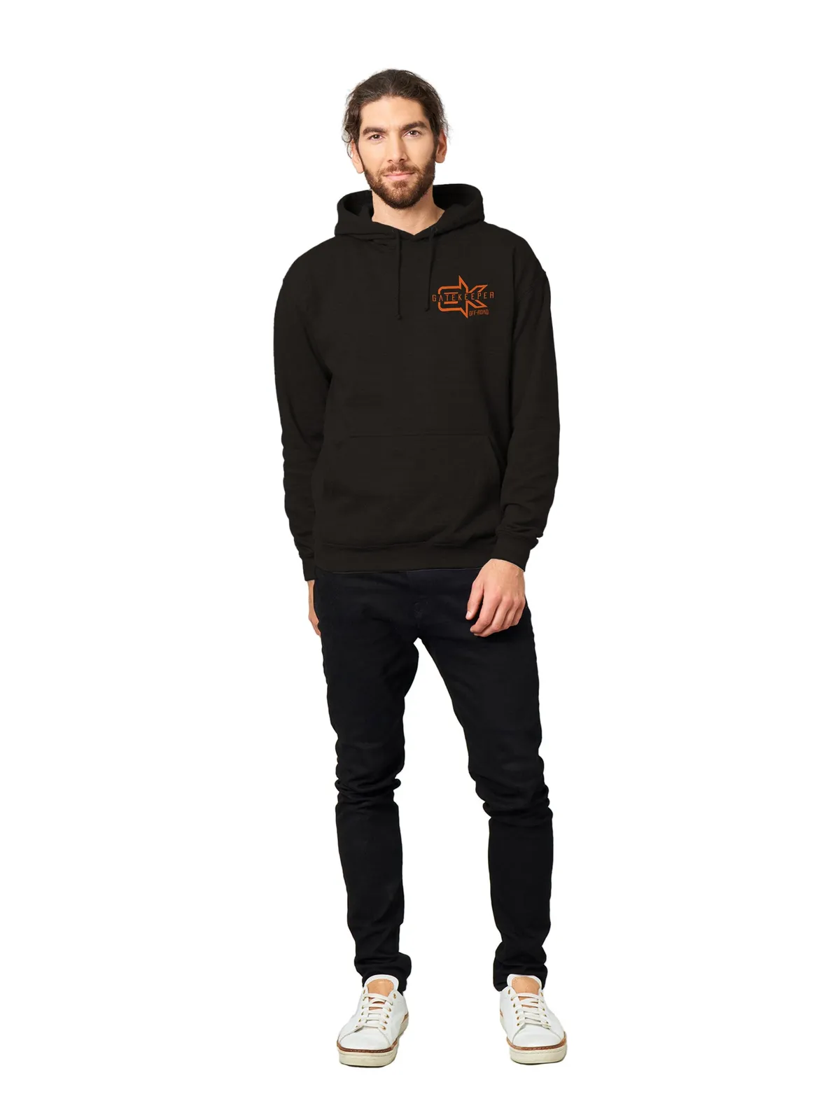 Gatekeeper Off-Road Pull Over Logo Hoodie Sweatshirt (Black and Orange) product image