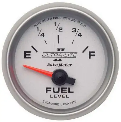 AutoMeter Gauge, Fuel Level, 2 1/16", 240OE to 33OF, Elec, Ultra-Lite II