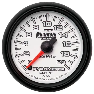 AutoMeter Gauge, Pyrometer (EGT), 2 1/16", 2000?F, Digital Stepper Motor, Phantom II