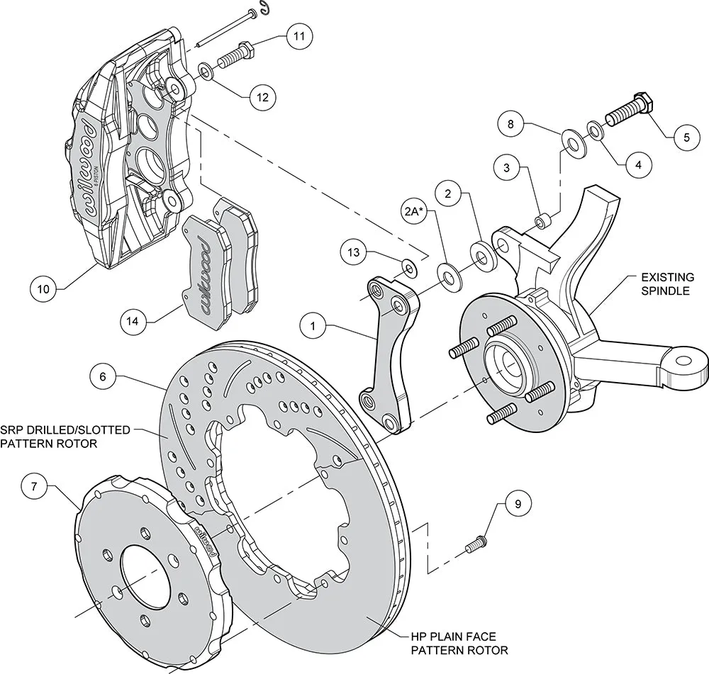 1990 - 2013 Acura, Honda Forged Dynapro 6 Big Brake Front Brake Kit (Hat) - 140-10735 product image