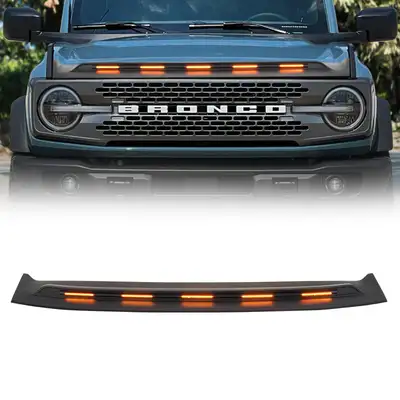 LED Factory Mart Front Hood Protector with DRL and Turn Signals for 2021-2026 Ford Bronco