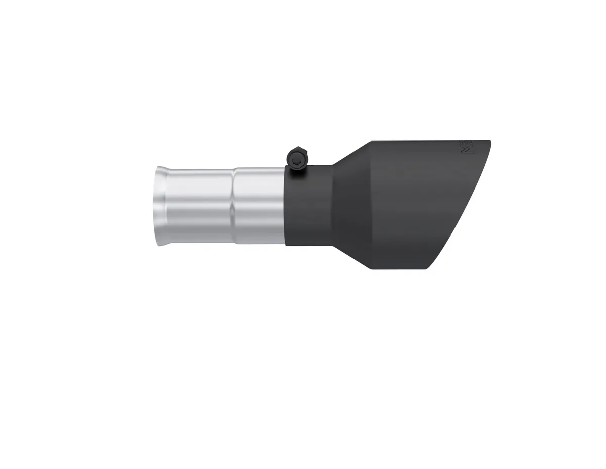 Armor BLK Exhaust Tip; 5 in. Outer Diameter; 3 in. Inlet Diameter; Dual Wall; Angle Cut; Sold In Pairs; Black Coated; product image