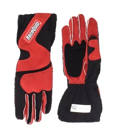 Racequip 356 Series 2 Layer Nomex Outseam Race Gloves Sfi 3.3 5 Red & Black Xlarge