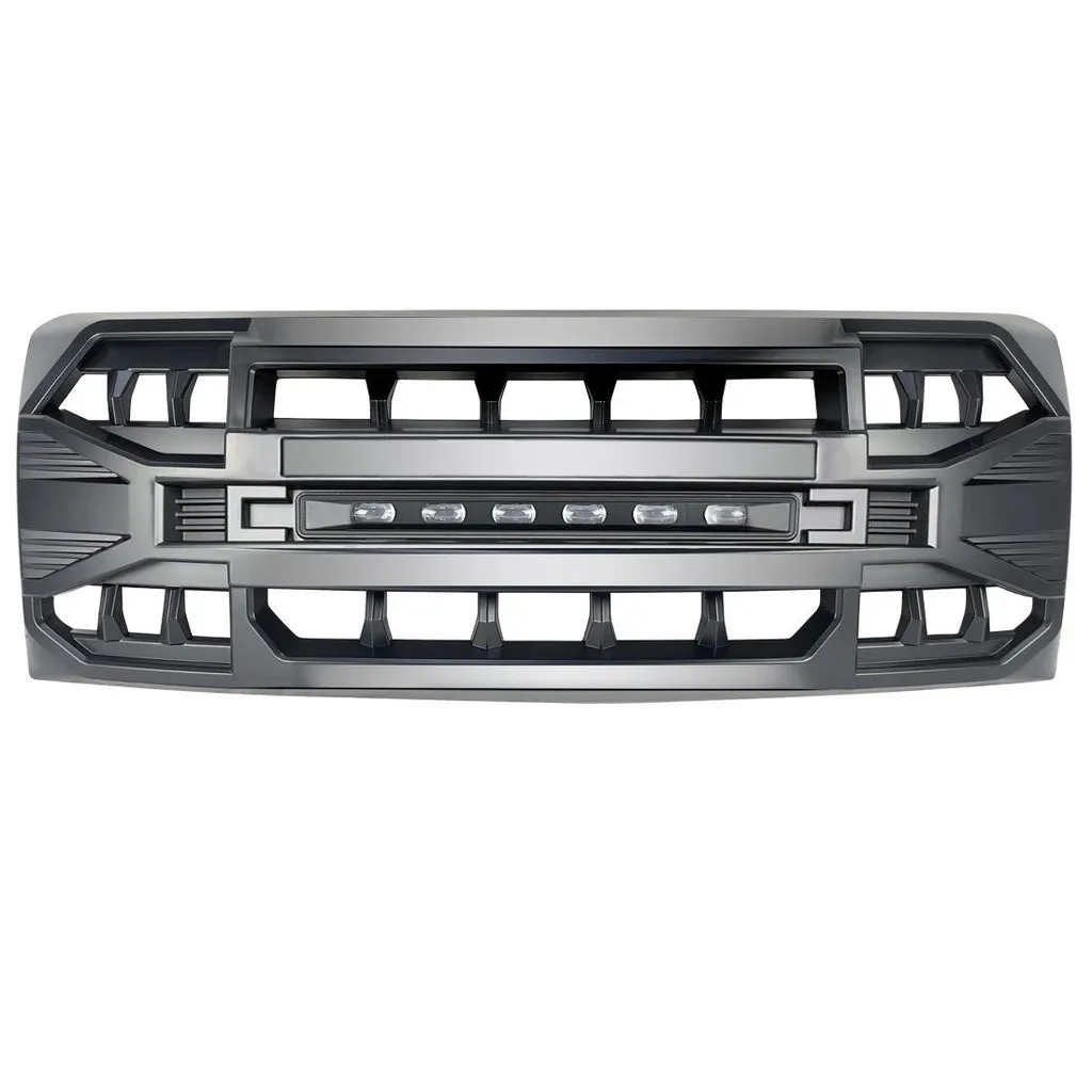 American Modified Amfmaa00114 Armor Grille With LED Off-Road Lights - Matte Black product image