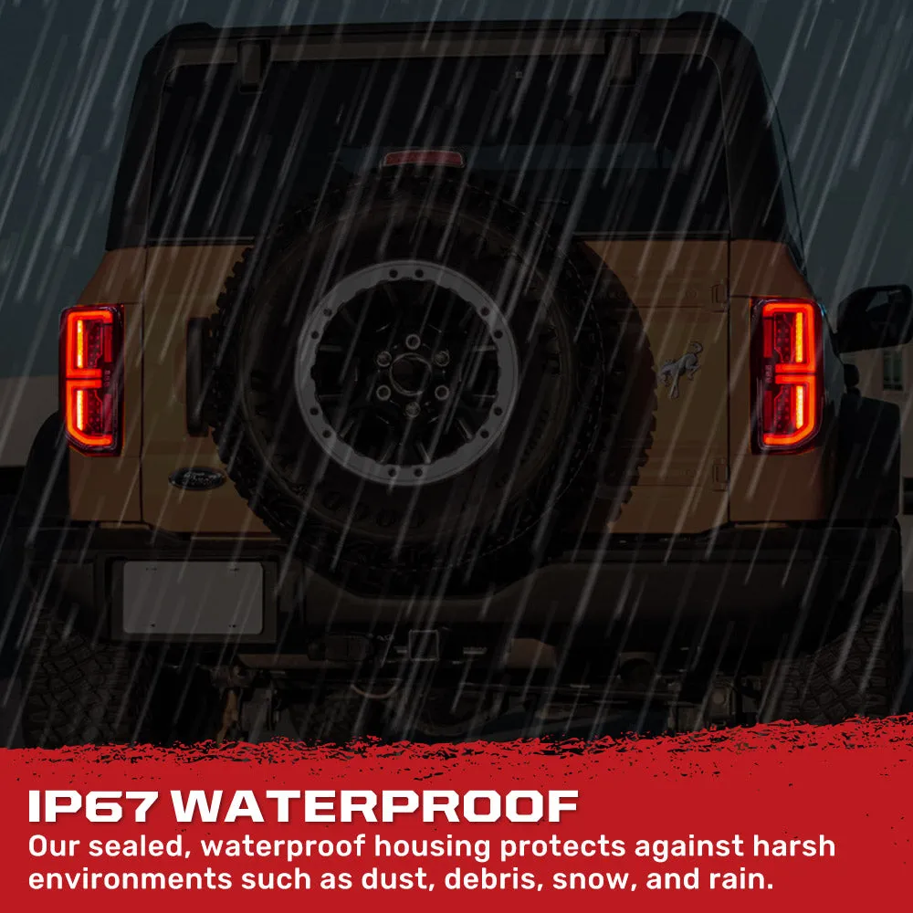Ford 21-25 Bronco Tail Lights High-Powered Oled Bar Style Running & LED Brake Lights, Includes Oled Startup Sequence - Multiple Options product image