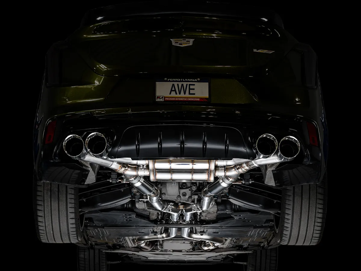 AWE SwitchPath Exhaust for Cadillac CT4-V Blackwing - Chrome Silver Tips - 3025-42436 product image
