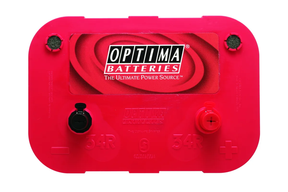 RedTop® Battery; UNBOXED; Group 34R; Cold Crank Amps 800; Crank Amps 1000; Reserve Capacity 100; Ampere Hour 50; Top Terminal; L-10 in.; W-6 7/8 in.; H-7 13/16 in.; product image