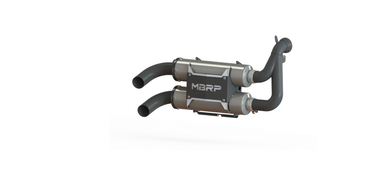 ATV Exhaust System With Performance Muffler; Slip On; 304 Stainless Steel; Includes USFS Spark Arrestor; product image