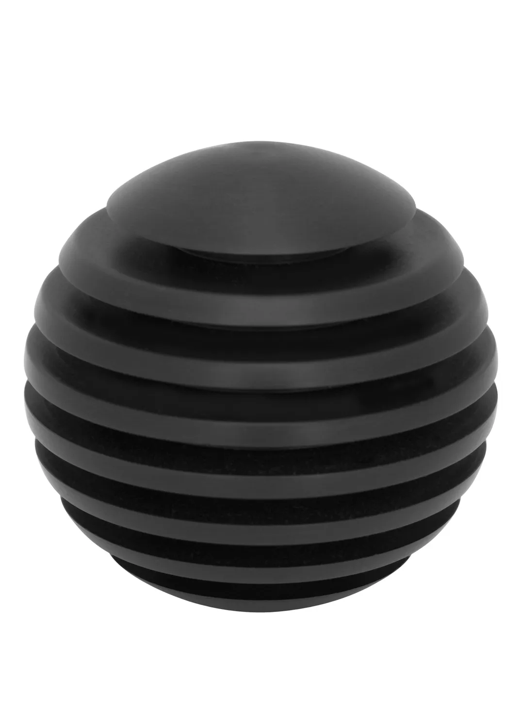 Auto Transmission Shifter Knob; For Lokar Shifter Knob Adapter; 2 in.; 3/8 in. -24 Thread; Billet Aluminum; Venetian; Black Finish; product image