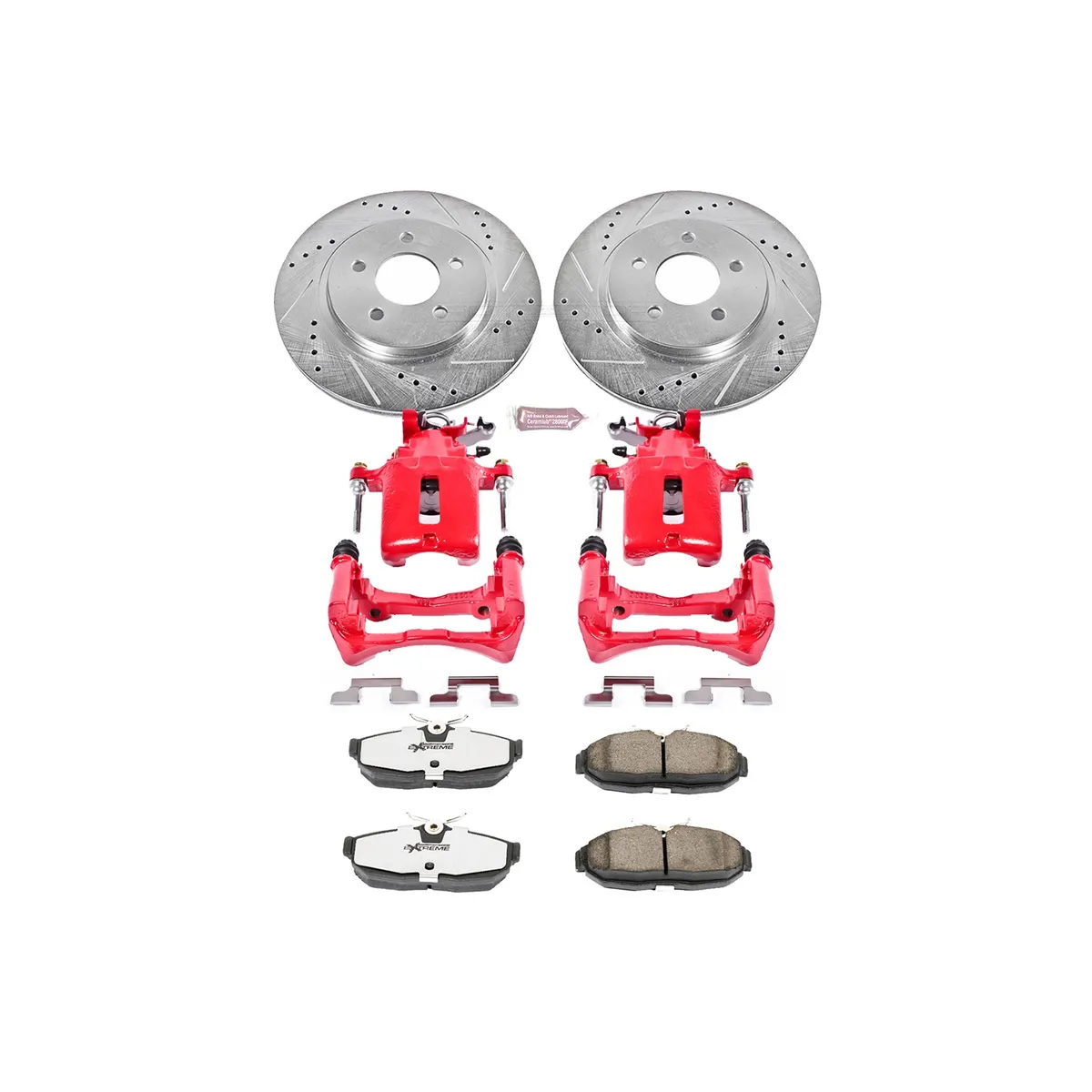Z26 Street Warrior Upgrade Kit: Drilled/Slotted Rotors; Carbon-Fiber Ceramic Pads; Powder Coated Calipers product image