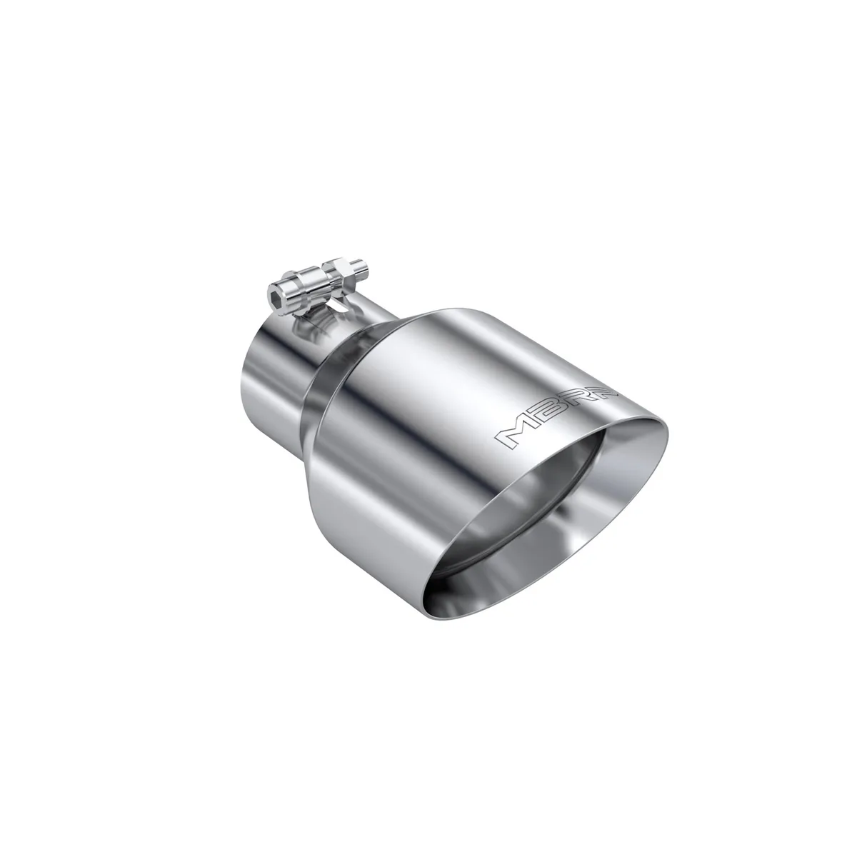 Armor Pro Exhaust Tip; 3 in. Inlet Dia./5 Outlet Dia.; T304 Stainless Steel; L-8 in.; Angle Cut; Dual Wall; product image